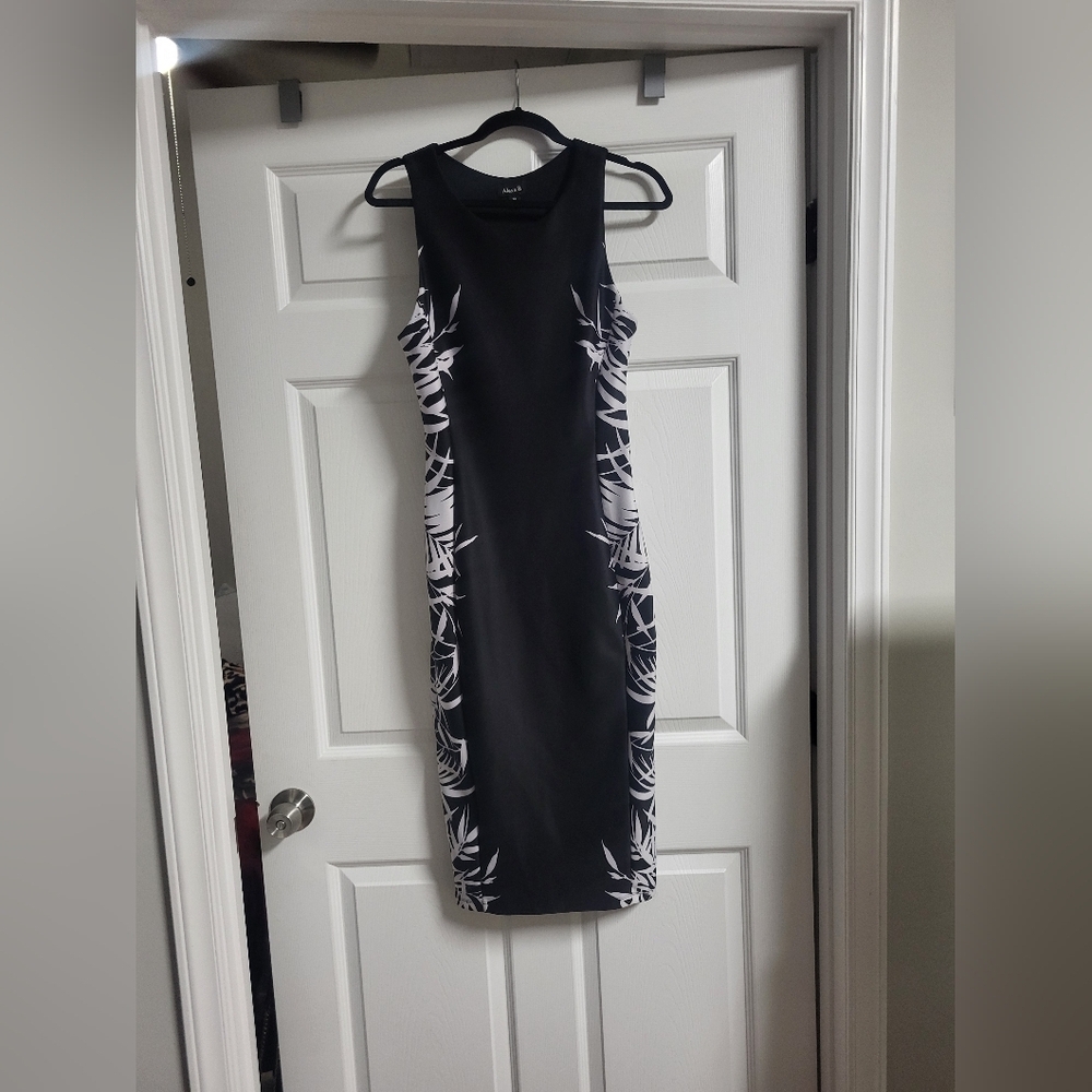 Alexa B - Womens Tropical Print Sleeveless Black Dress- Size 10 - Picture 6 of 6